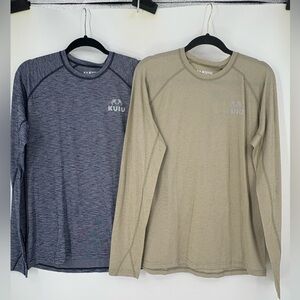 Kuiu Active Merino 105 Long Sleeve Crew Blue & Green 2 Count Medium